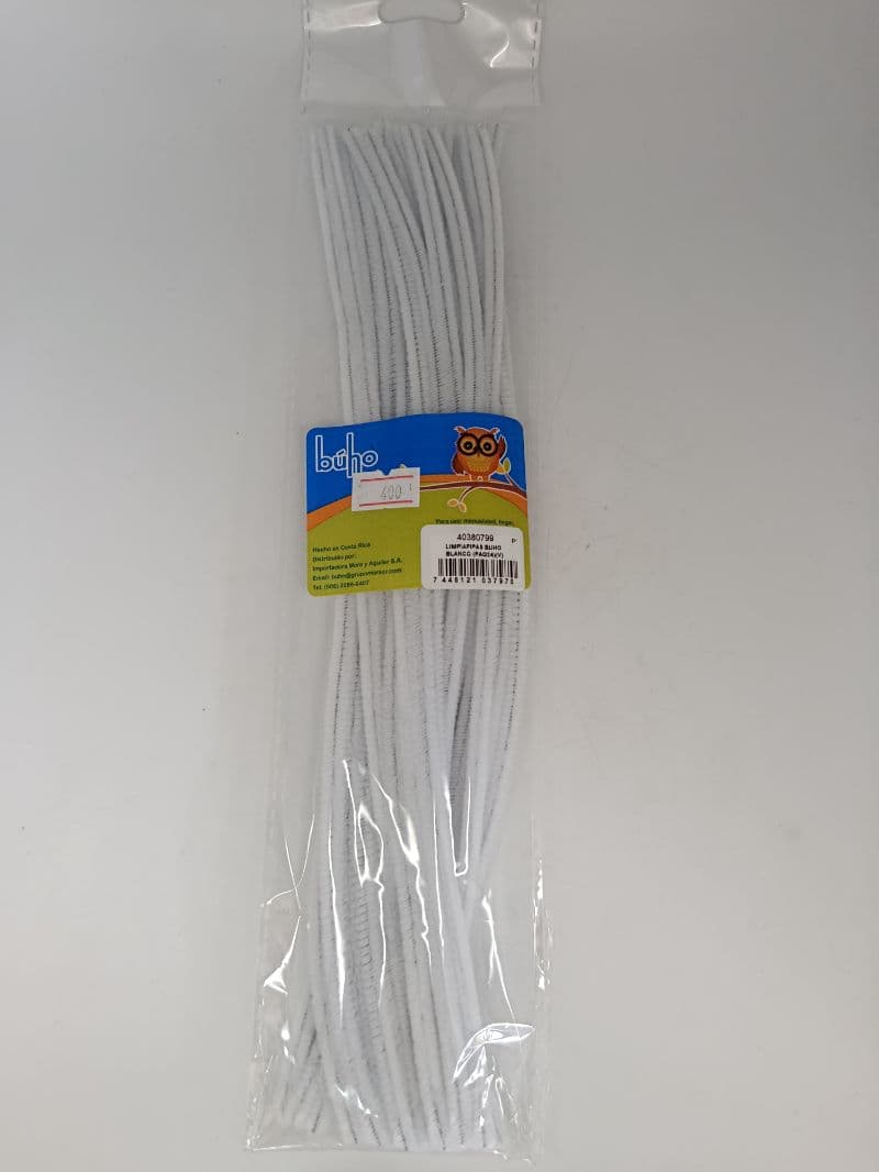 Limpiapipas Blancos Búho Paquete de 24 Unidades
