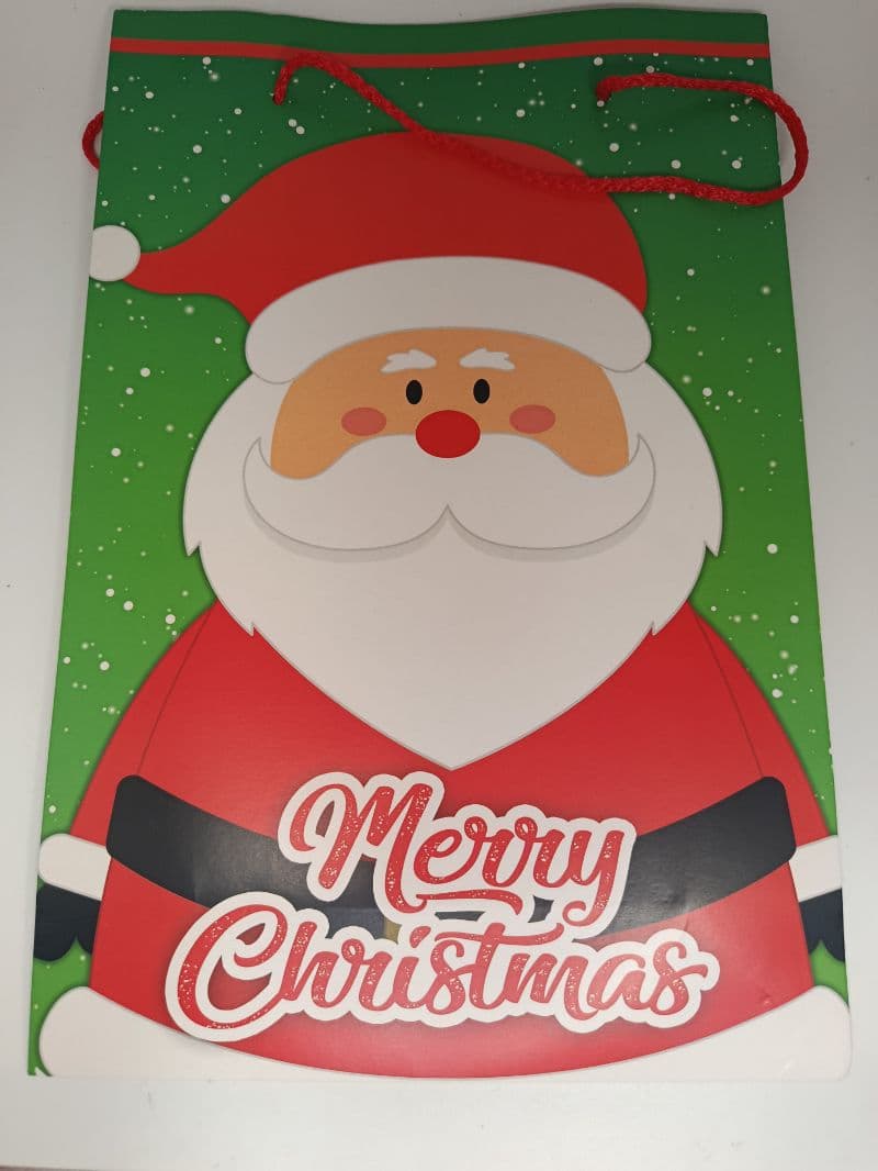 Bolsa de regalo navideña mediana con diseño de Santa Claus